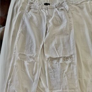 Asos wide leg white ripped jeans never worn